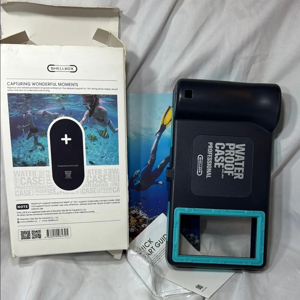 Shellbox capturing wonderful moments Waterproof gray and blue iPhone Case